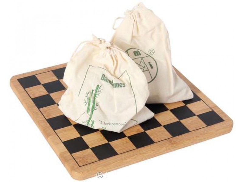 Σκακιέρα - ντάμα & τάβλι απο μπαμπού ξύλινη
