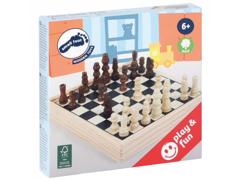 Chess to go - Ξύλινη σκακιέρα ταξιδίου με πιόνια διάστασης 15 Χ 15 εκ.