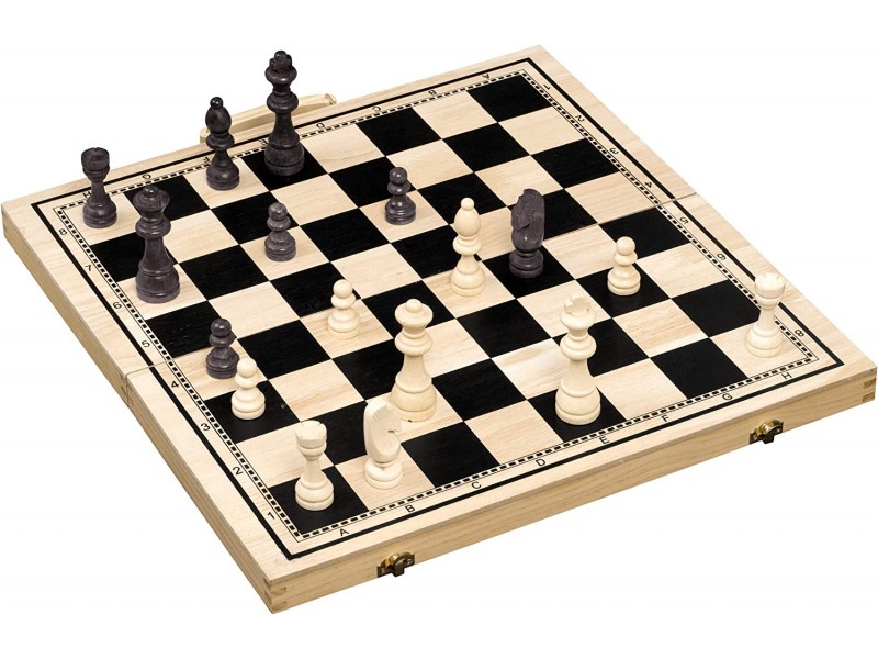 Σκάκι- τάβλι ξύλινο με βαλίτσα