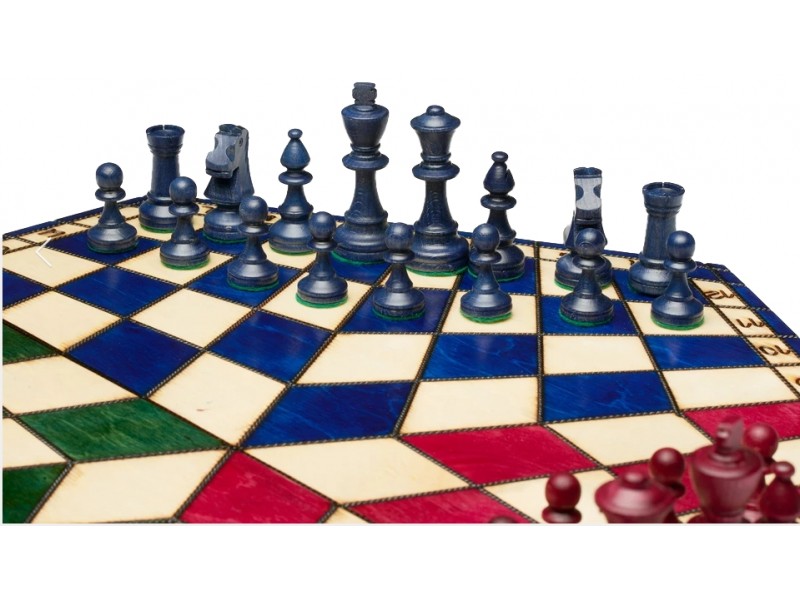 Σκάκι για τρείς παίκτες (μεσαίο) τρίχρωμο