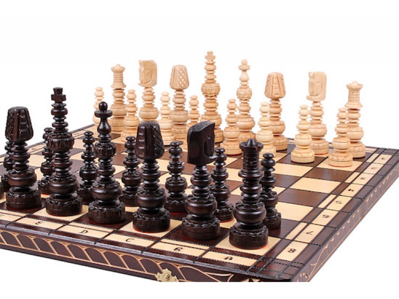 Ξύλινη σκακιέρα "Αnex" μαζί με πιόνια και με ύψος βασιλιά 12 εκ.