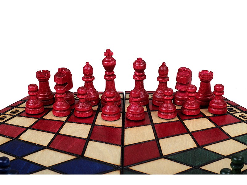 Σκάκι για τρείς παίκτες (μικρό) τρίχρωμο