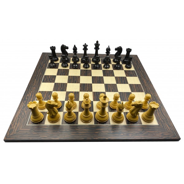 Σκακιέρα ξύλινη glossy Tiger Ferrer 50 Χ 50 εκ. & Ξύλινα πιόνι Pershing 10.8 εκ.με διπλό βάρος