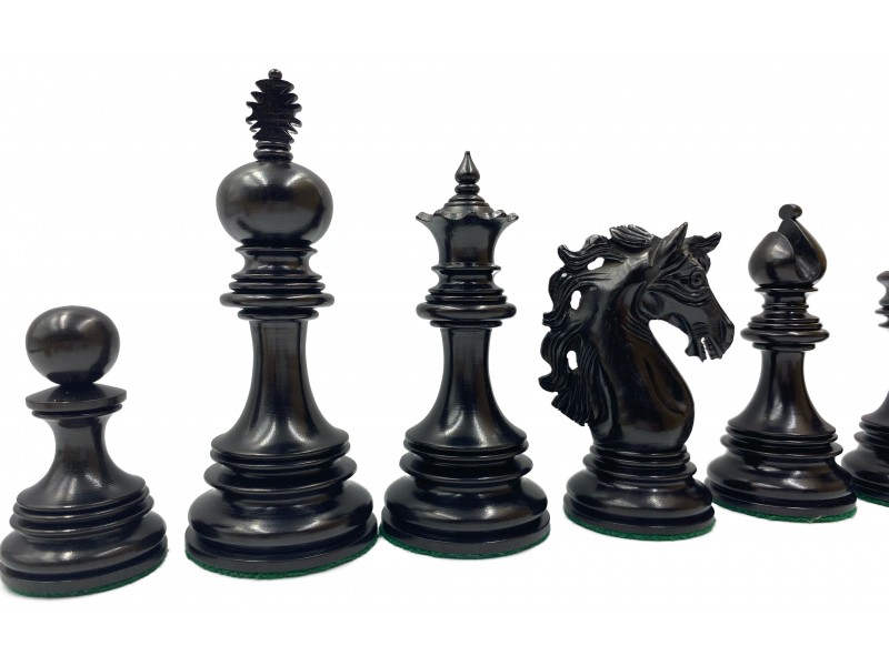 Andalusian staunton σέτ πιόνια για σκάκι με  τριπλό βάρος  (ύψος βασιλιά 11.6 εκ.) -  έβενος - boxwood