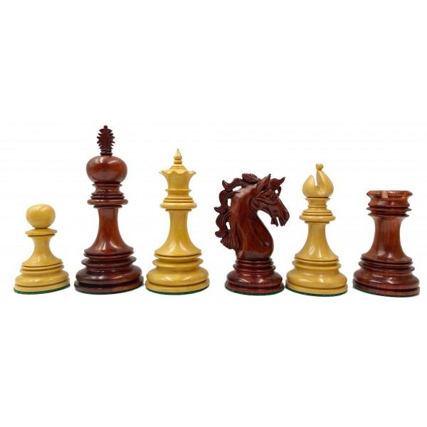 Andalusian staunton σέτ πιόνια για σκάκι με  τριπλό βάρος  (ύψος βασιλιά 11.6 εκ.) - Budrose wood(Padauk) - boxwood