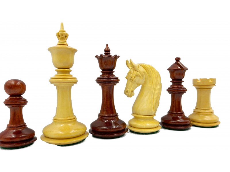 Alverno staunton σέτ πιόνια για σκάκι με  τριπλό βάρος budwoodrose  (ύψος βασιλιά 11.6 εκ.)