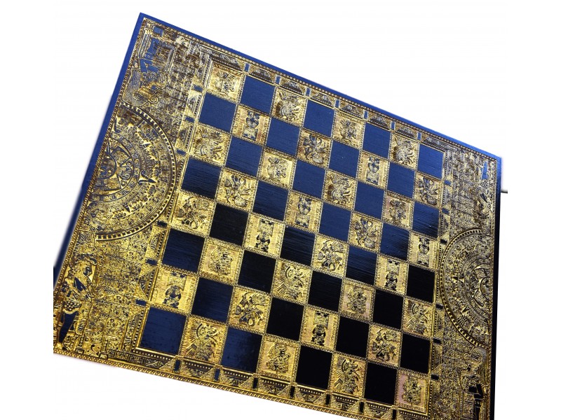 Θεματική ξύλινη σκακιέρα με θέμα "Αζτέκοι" - Διάσταση 50 Χ 58 εκ. (σπαστή)