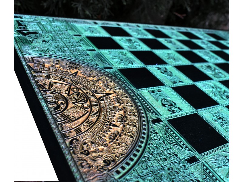 Θεματική ξύλινη σκακιέρα με θέμα "Αζτέκοι 2" - Διάσταση 39 Χ 29 εκ.