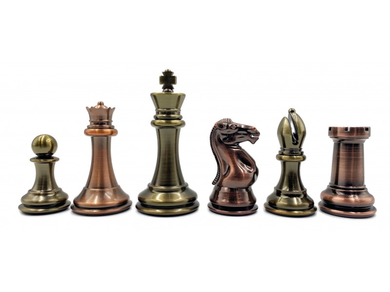 Ξύλινη σκακιέρα 50 Χ 50 εκ. μαζί με  Deluxe  πλαστικά πιόνια για σκάκι  " Royal soldiers"  9.8 εκ. (με τριπλό έξτρα βάρος)  και ειδική  deluxe μεταλλική επίστρωση