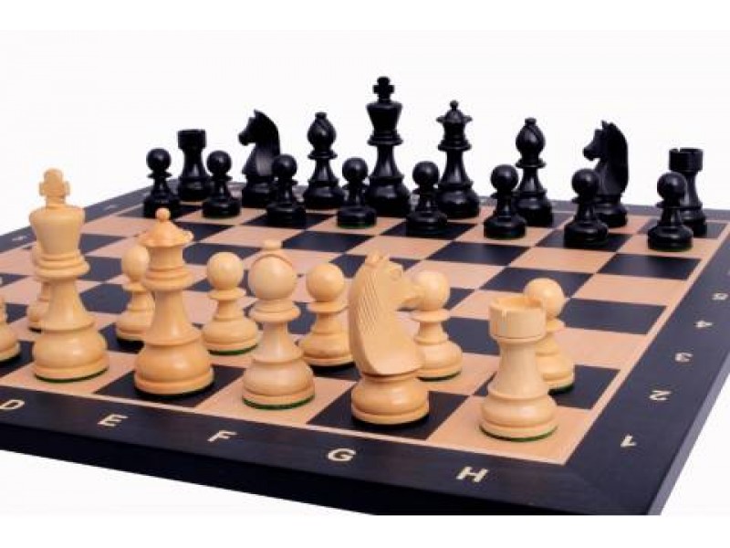 Σκακιέρα ξύλινη μαύρη  πλακέτα  Giant deluxe (60 Χ 60 εκ. - 6.4 εκ.καρέ) με συντεταγμένες