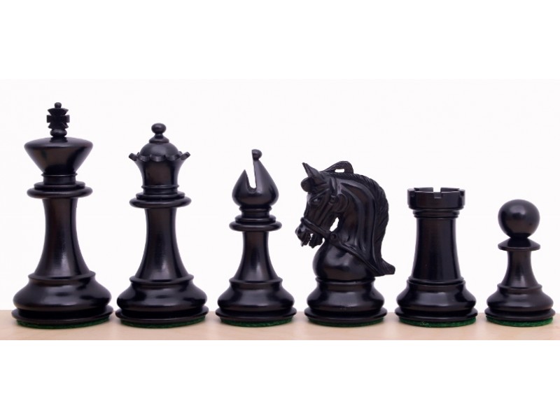 Corinthian Ebonized σέτ πιόνια για σκάκι με βάρος (ύψος βασιλιά 9.5 εκ.)
