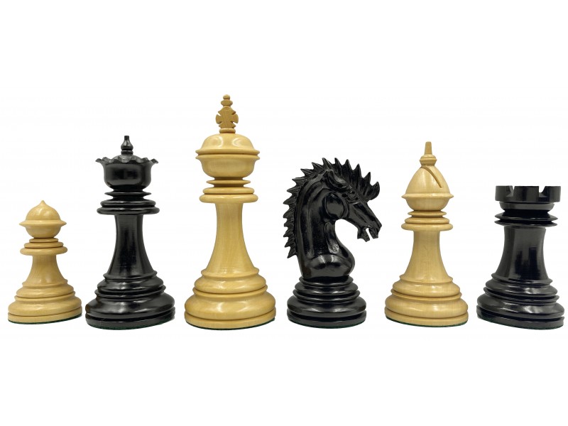 Cyrus staunton σέτ πιόνια για σκάκι με  τριπλό βάρος ebony  (ύψος βασιλιά 11.6 εκ.)