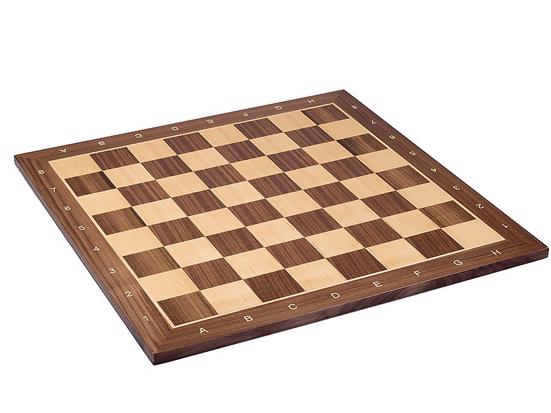 Σκακιέρα ξύλινη καρυδιά πλακέτα 55 Χ 55 εκ.  (με συντεταγμένες)