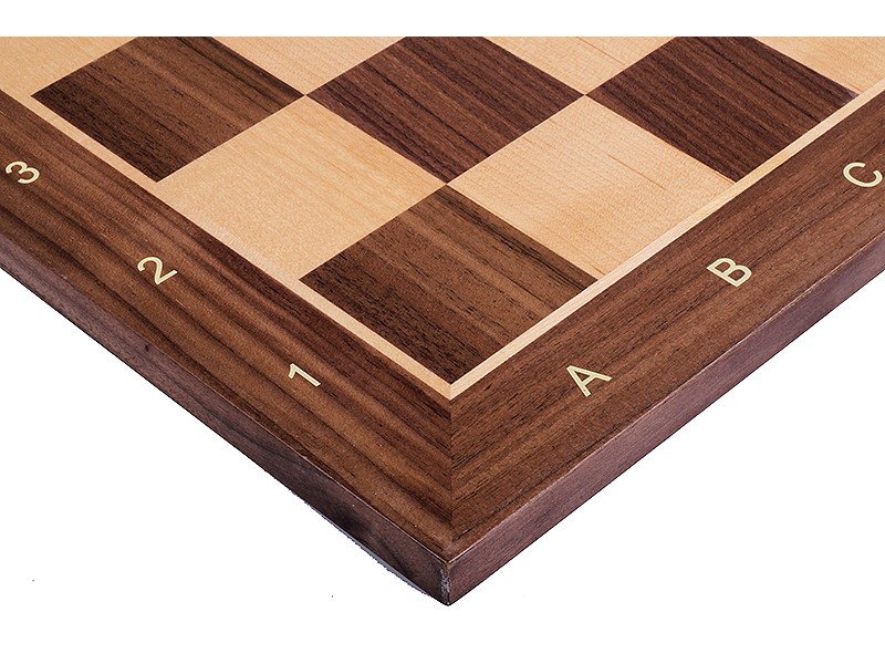 Σκακιέρα ξύλινη καρυδιά πλακέτα 55 Χ 55 εκ.  (με συντεταγμένες)