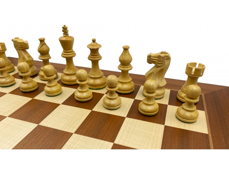 Σκακιέρα ξύλινη 50 Χ 50 εκ. & Ξύλινα πιόνια αμερικάνικα staunton με ύψος βασιλιά 9.5 εκ & πουγκί φύλαξης