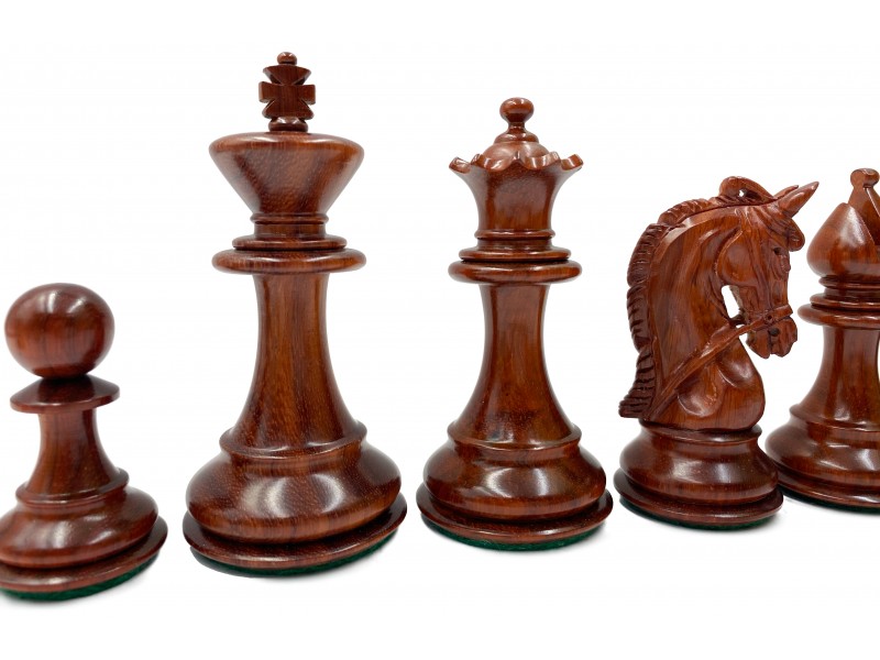 Corinthian redwood σέτ πιόνια για σκάκι με βάρος (ύψος βασιλιά 9.5 εκ.) μαζί με σκακιέρα Deluxe Ferrer γκρί