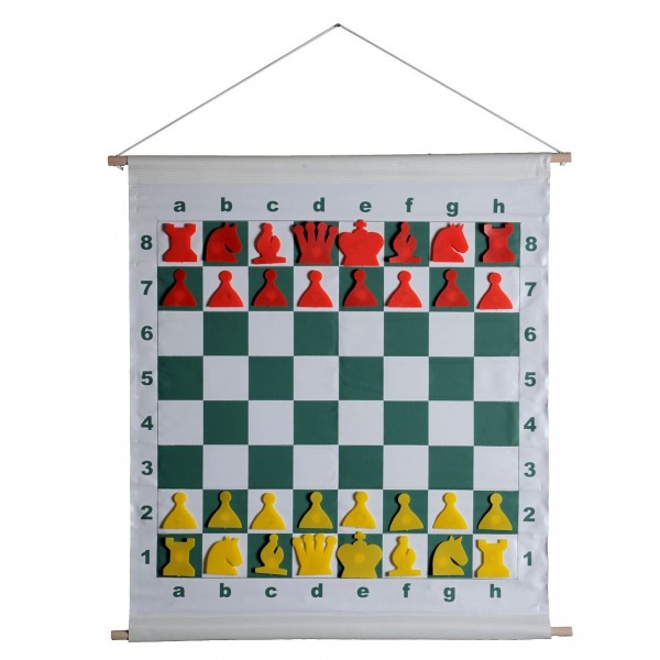 Εκπαιδευτική σκακιέρα μαγνητική 76 Χ 65 εκ.  (Κόκκινα - κίτρινα πιόνια)