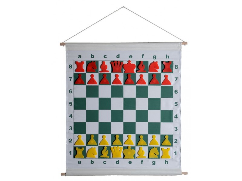 Εκπαιδευτική σκακιέρα μαγνητική 76 Χ 65 εκ.  (Κόκκινα - κίτρινα πιόνια)