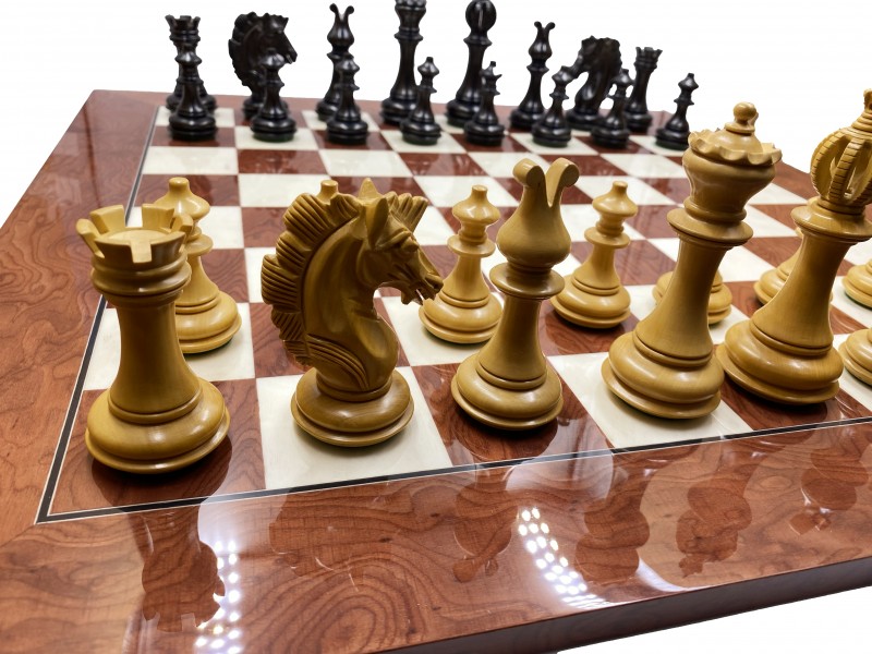 Garnie σέτ πιόνια για σκάκι με  τριπλό βάρος  (ύψος βασιλιά 11.6 εκ.) -  έβενος - boxwood