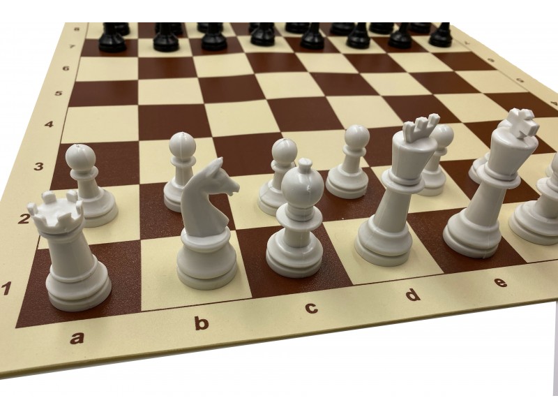 Σκακιέρα βινυλίου 41 Χ 41 εκ. με πλαστικά πιόνια για σκάκι
