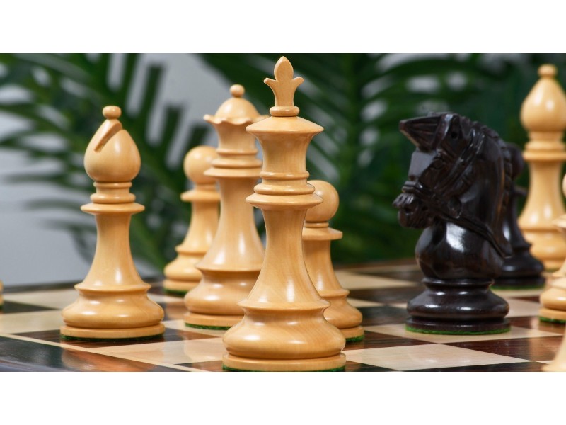 Σετ πιόνια για σκάκι "French cross" - ('Εβενος - boxwood)  με ύψος βασιλιά  10.2 εκ.
