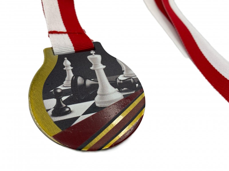 Σκακιστικό μετάλλιο Dernie (Χρυσό) με κορδέλα 