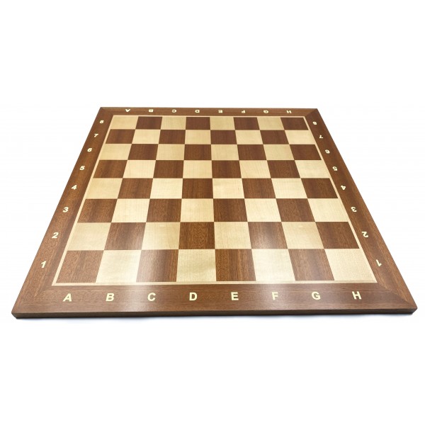 Σκακιέρα ξύλινη μαόνι σε πλακέτα 44 Χ 44 εκ. (με συντεταγμένες)