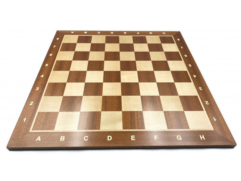 Σκακιέρα ξύλινη μαόνι πλακέτα  50 Χ 50 εκ. (με συντεταγμένες) 