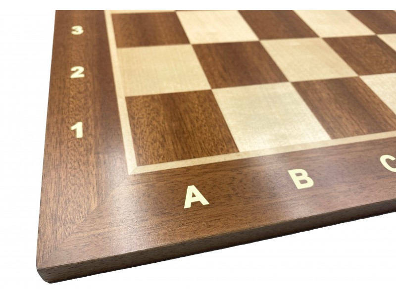 Σκακιέρα ξύλινη μαόνι πλακέτα  55 Χ 55 εκ. (με συντεταγμένες)