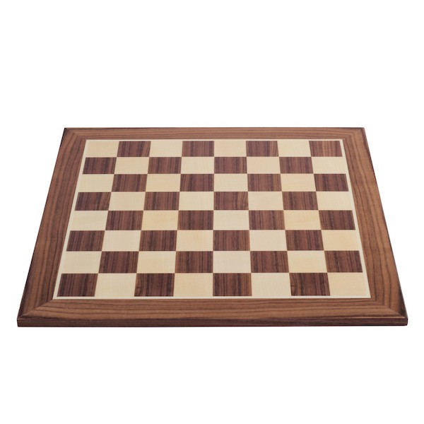 Σκακιέρα ξύλινη σε πλακέτα καρυδιά 55 Χ 55 εκ (χωρίς συντεγμένες) + ΔΩΡΟ υφασμάτινη τσάντα μεταφοράς