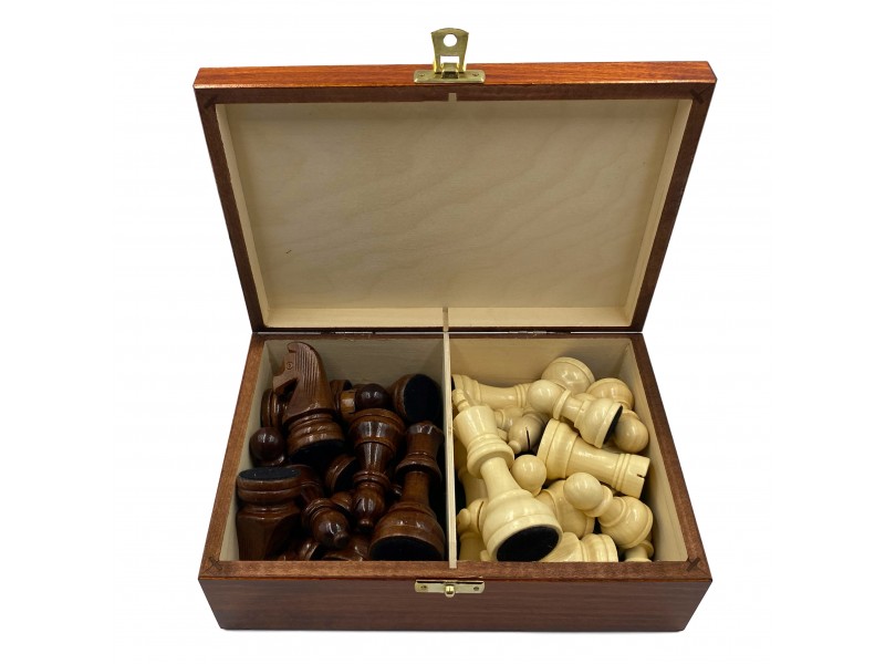 Σέτ πιόνια για σκάκι με βάρος staunton -σειρά Tandrum  (ύψος βασιλιά 9.5 εκ.) και ξύλινη κασετίνα φύλαξης
