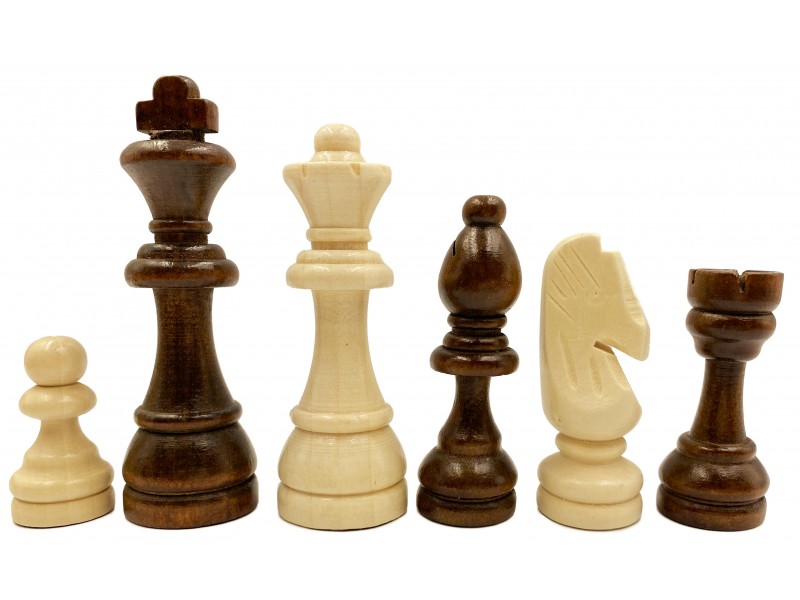 Σκακιέρα ξύλινη πλακέτα τυπωμένη 37 Χ 37 εκ + πιόνια ξύλινα με ύψος βασιλιά 7.6 εκ και κασετίνα φύλαξης