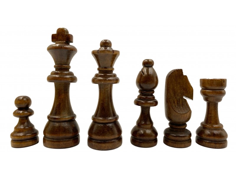 Ξύλινη σκακιέρα τυπώμένη 50 Χ 50 εκ + πιόνια ξύλινα με ύψος βασιλιά 10 εκ και κασετίνα φύλαξης 