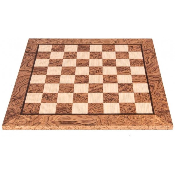 Σκακιέρα ξύλινη Burl oak  πλακέτα  50 Χ 50 εκ. ( χωρίς συντεταγμένες)