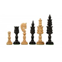 Σκακιστικό σέτ με Ινδικό θέμα "Lotus"  - ('Εβενος - boxwood)  με ύψος βασιλιά  10.2εκ.
