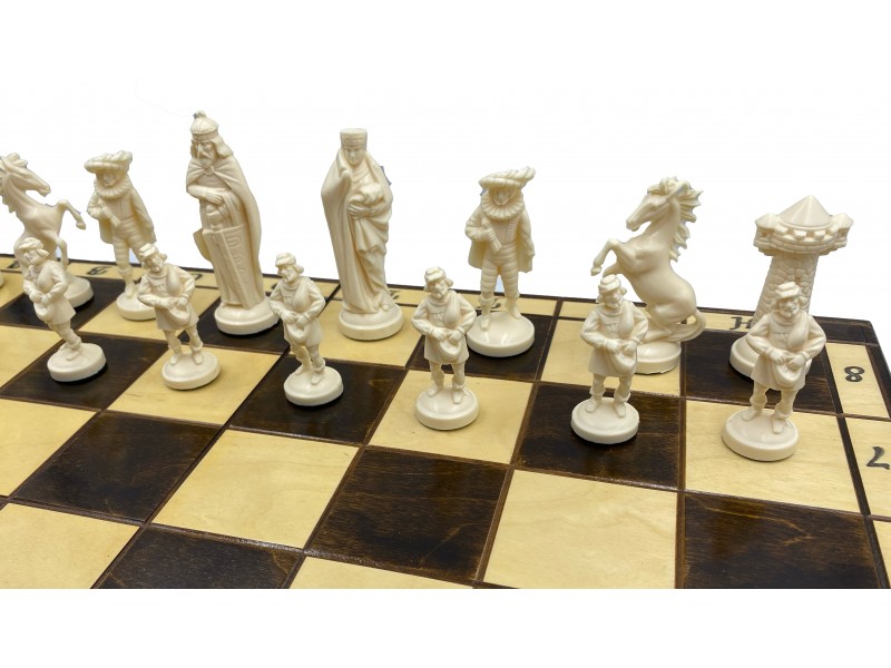 Σκακιέρα ξύλινη με πλαστικά πιόνια με θέμα πολεμιστές