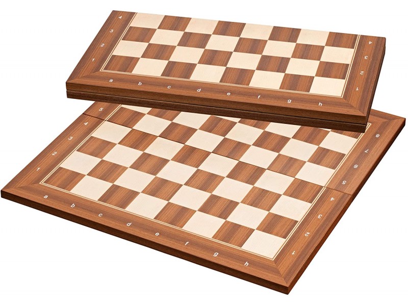 Σκακιέρα ξύλινη σε σπαστή πλακέτα αγωνιστική  μαόνι με συντεταγμένες