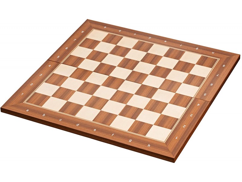 Σκακιέρα ξύλινη σε σπαστή πλακέτα αγωνιστική  μαόνι με συντεταγμένες