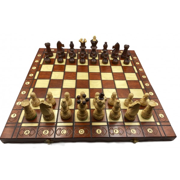 Σκακιέρα Ambassador Dark red μαζί με ξύλινα πιόνια (deluxe edition 2022)