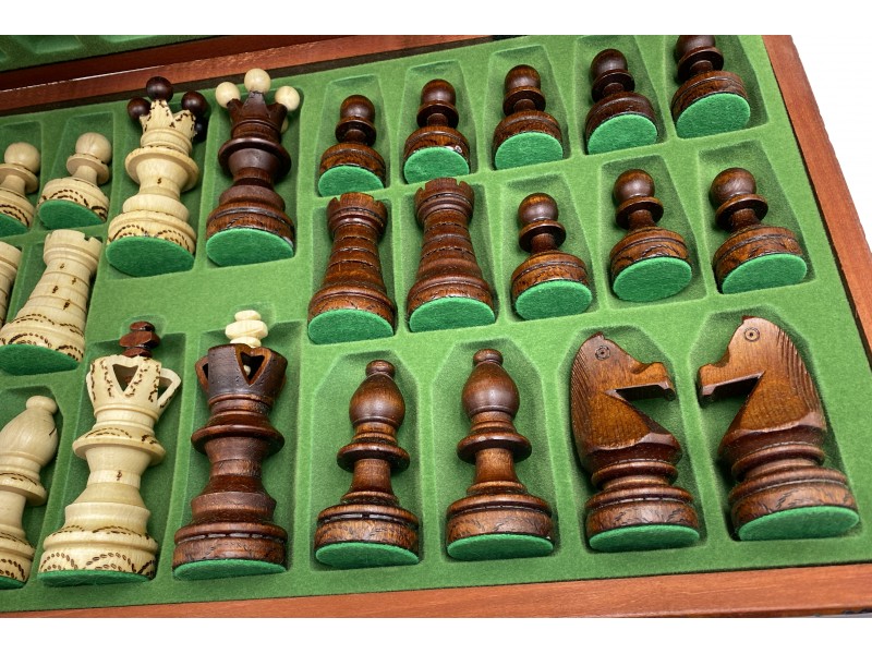 Σκακιέρα Ambassador Dark red μαζί με ξύλινα πιόνια (deluxe edition 2022)