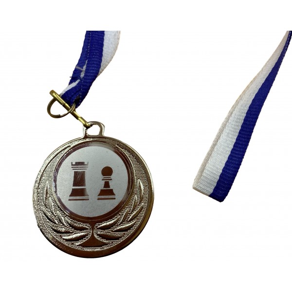 Μετάλλιο βράβευσης (Ασημένιο) με κορδέλα - διάμετρος : 4 εκ.