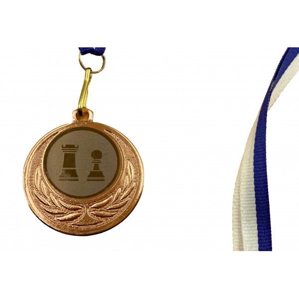 Μετάλλιο βράβευσης (χάλκινο) με κορδέλα - διάμετρος : 4 εκ.
