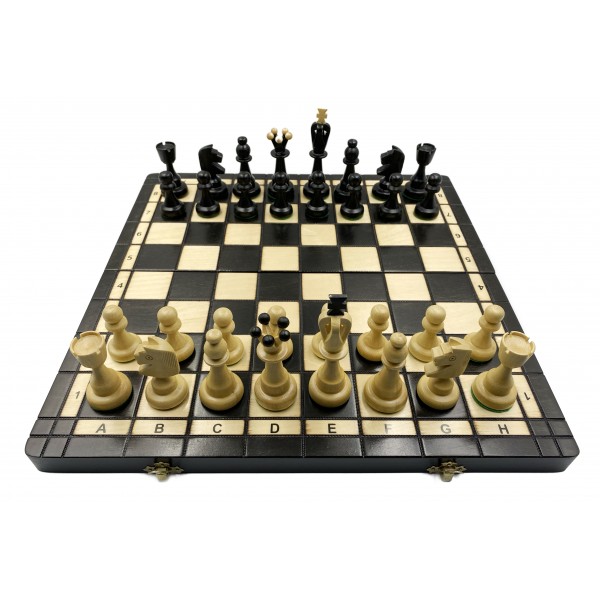 Σκάκι σπαστό  ξύλινο Ace black 40 X 40 εκ. και ύψος βασιλιά 11 εκ.
