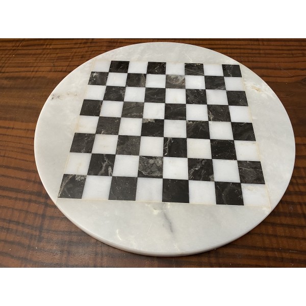 Σκακιέρα από όνυχα στρογγυλή (Ασπρόμαυρη) με διάμετρο 35 εκ 