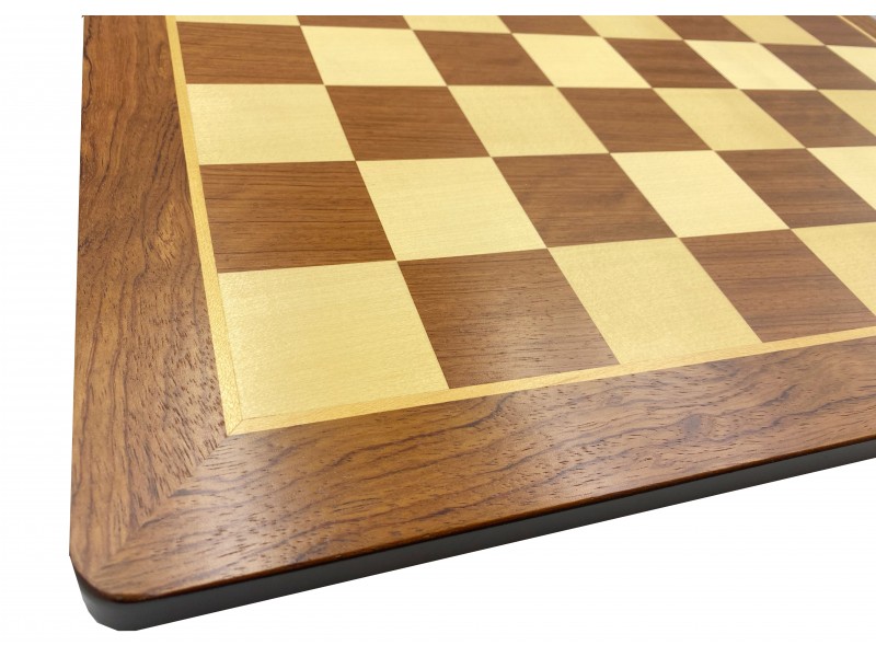 Σκακιέρα ξύλινη τριανταφυλλιά πλακέτα με οβάλ γωνιές (χωρίς συντεταγμένες) - διάσταση τετραγώνου 5.5 εκ.