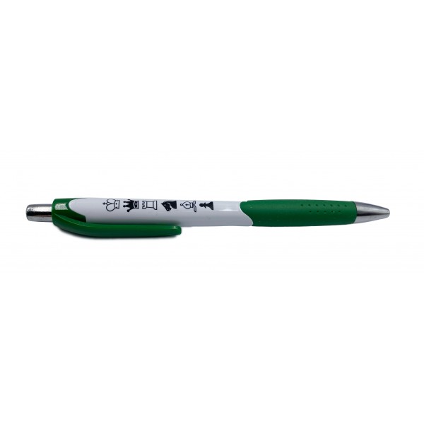 Στυλό με σκακιστικό θέμα - Χρώμα πράσινο - λευκό