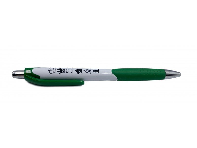 Στυλό με σκακιστικό θέμα - Χρώμα πράσινο - λευκό