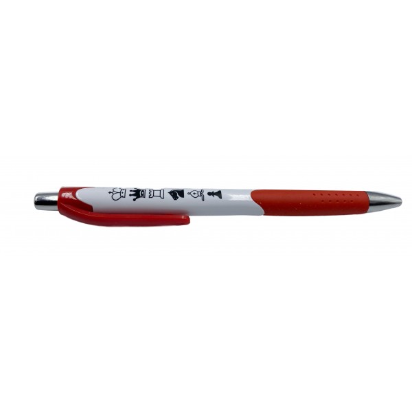 Στυλό με σκακιστικό θέμα -  Χρώμα: λευκό - κόκκινο