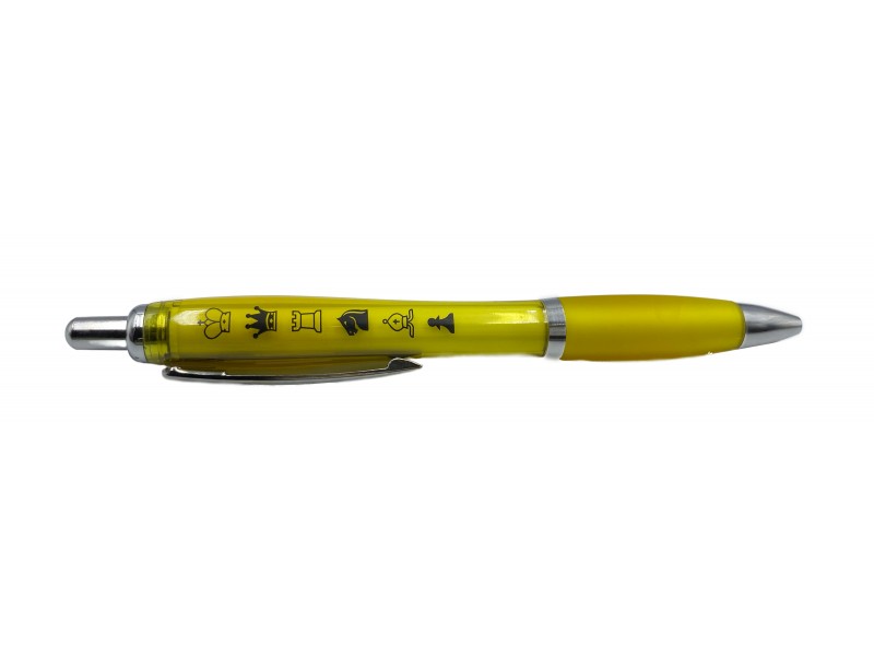 Στυλό με σκακιστικό θέμα -  Χρώμα: κίτρινο