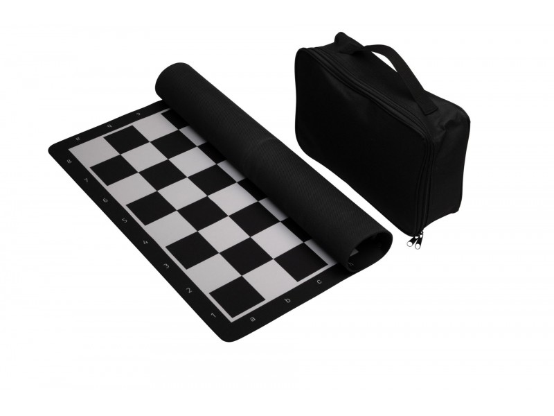 Φορητό αγωνιστικό σέτ: Σκακιέρα βινυλίου με πιόνια και τσάντα μεταφοράς
